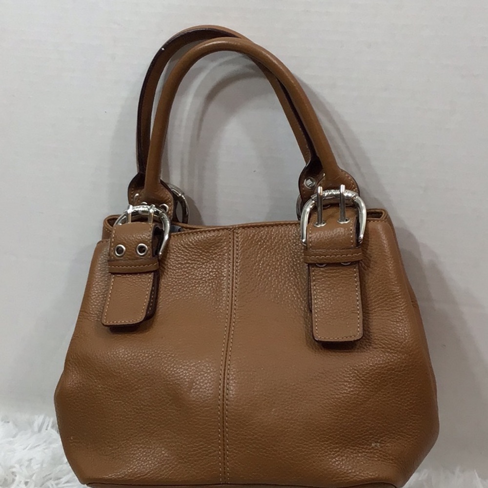 Tignanello tan leather satchel bag silver hardware - Picture 5 of 11